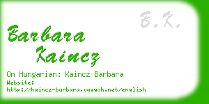 barbara kaincz business card